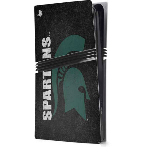 Michigan State University Bold Spartans Logo PS5 Pro Console Skin